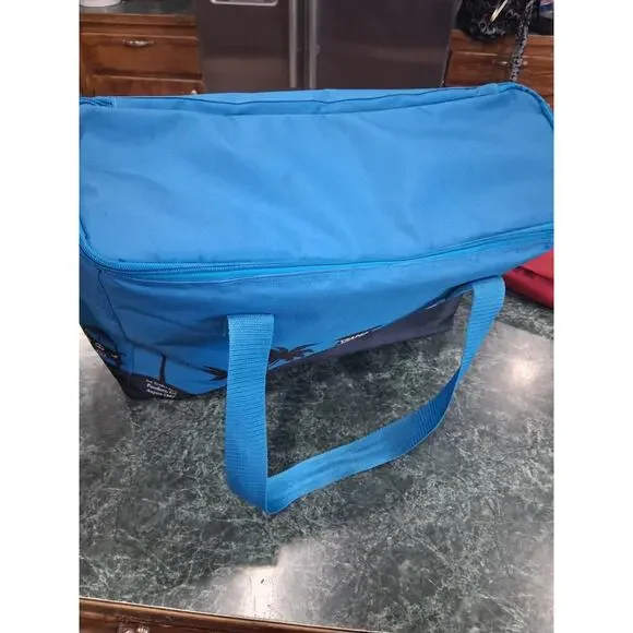 2- Trader Joe’s Insulated Tote Bags - 8 Gallon Blue - Lg Black Red Embroidered - Picture 3 of 13